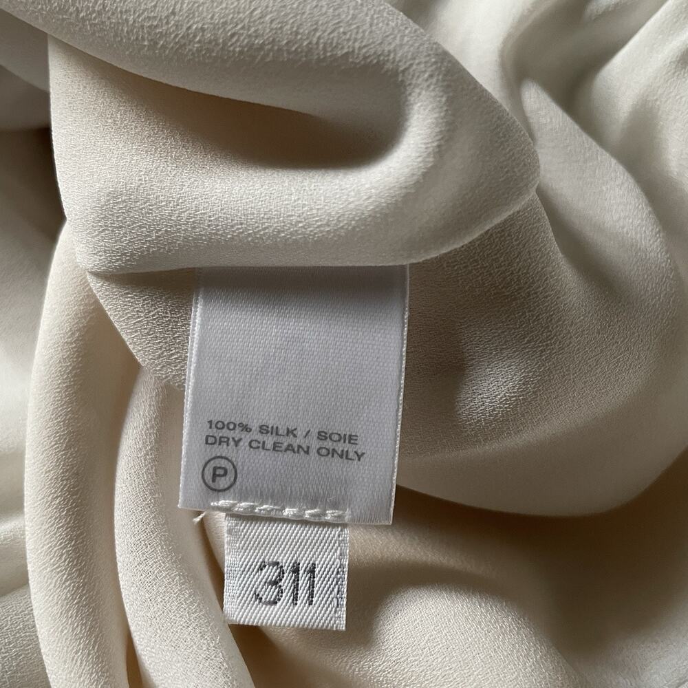 Lafayette 148 Silk Cream Ivory Dress Pants Womens 8 Silk Crepe High Waist Vtg 90 - Picture 5 of 10